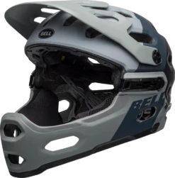 Bell Super 3R MIPS Full Face Helm -Fietsbenodigdheden Winkel bell super 3r mips mountainbikehelm zwart grijs blauw