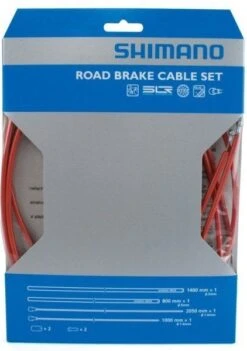 Shimano Rem Kabelset Race Sil-Tec Coating -Fietsbenodigdheden Winkel shimano road brake kabelset rood