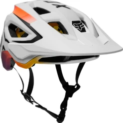 Fox Speedframe Vnish MTB Helm -Fietsbenodigdheden Winkel wit oranje 1